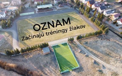 Oznam o začiatku tréningu žiakov a usmernenie SFZ